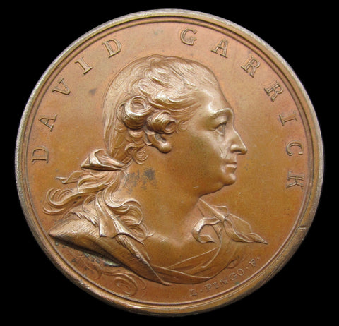 1772 David Garrick 40mm Bronze Medal - By Pingo