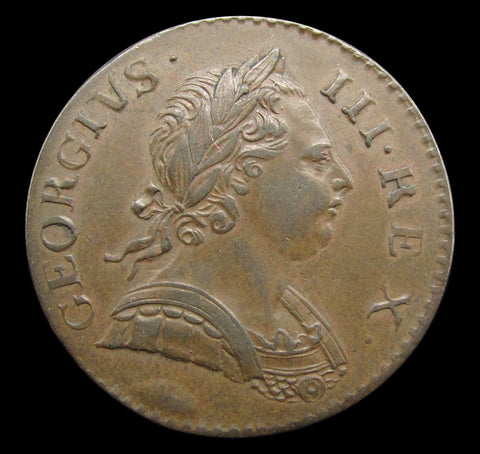 George III 1772 Halfpenny - GVF