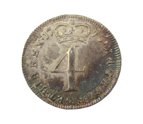 George III 1776 Maundy Fourpence - GVF