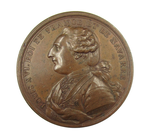 France 1785 Louis XVI Expedition of Frigates 60mm Medal - By Duvivier