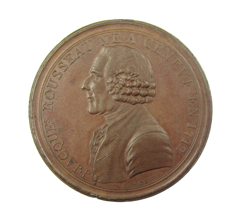France 1791 Jean Rousseau 41mm Medal - By Dumarest