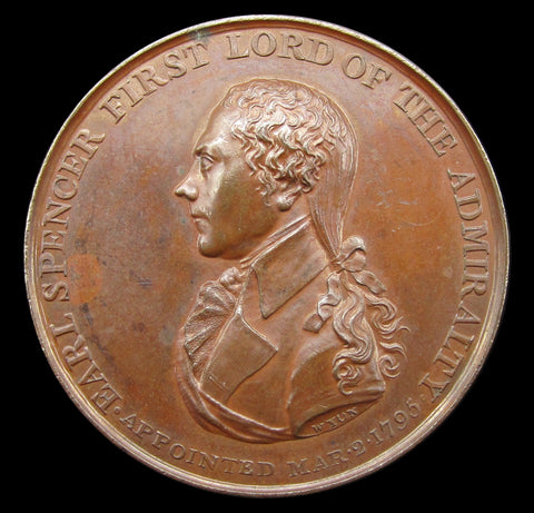 1799 Earl Spencer First Lord Of The Admiralty 38mm Medal - By Wyon