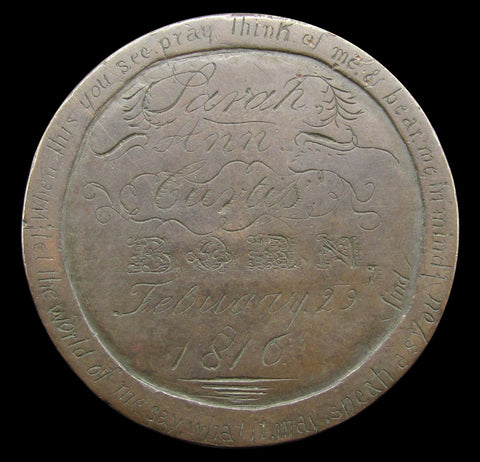 1797 Cartwheel Penny Engraved Convict Token - Dated 1816