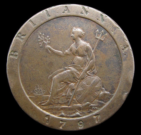 George III 1797 Cartwheel Penny - GF+