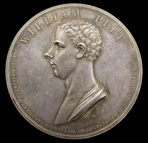 1799 William Pitt First Lord Of The Treasury 53mm Silver Medal