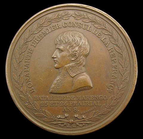 France 1800 Napoleon As Premier Consul Marengo 50mm Medal - By Brenet
