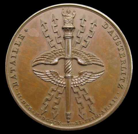France 1805 Napoleon Battle Of Austerlitz 40mm Medal - By Andrieu