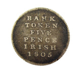 Ireland 1805 George III Five Pence Bank Token - GF
