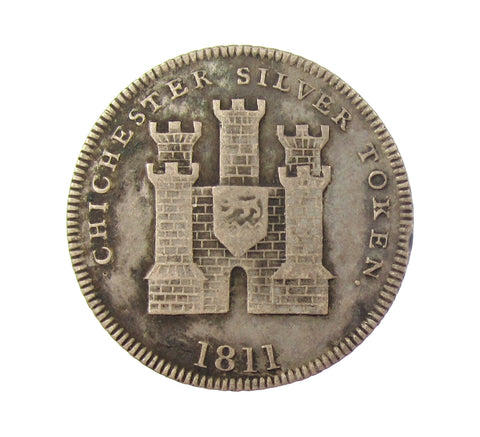 1811 Chichester T.Dally & Co Silver Sixpence Token - D13