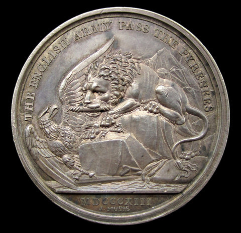 1813 English Army Pass The Pyrenees Silver Medal - By Brenet