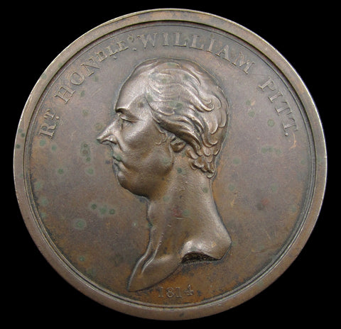 1814 Death Of William Pitt 54mm Memorial Medal - By Wyon