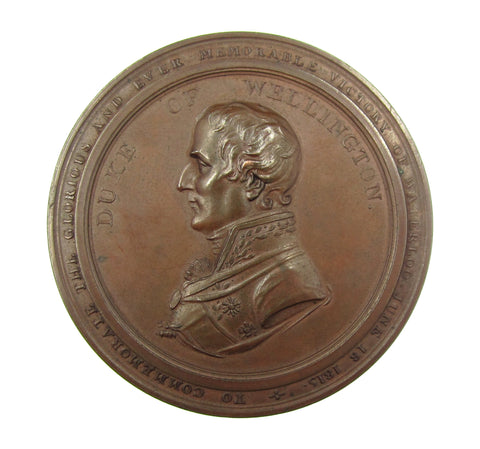 1815 Battle Of Waterloo Wellington / Von Blucher 53mm Medal