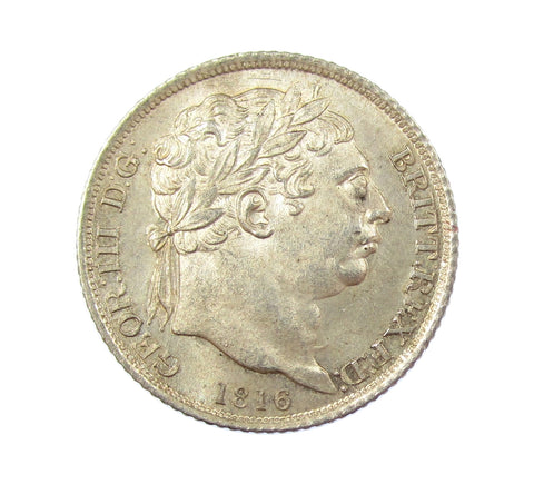 George III 1816 Sixpence - A/UNC