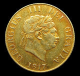 George III 1817 Half Sovereign - GVF