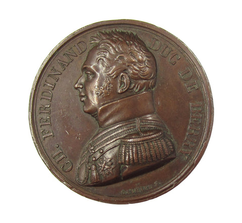 France 1820 Charles Ferdinand 41mm Medal - By Gayrard