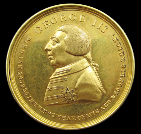 1820 Death Of George III 46mm Gilt Medal