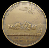 France 1821 Death Of Napoleon St Helena 68mm Medal