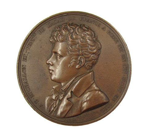 France 1823 Tribute To A.C Michallon 51mm Medal - By Tiolier