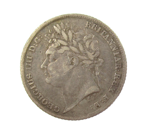 George IV 1825 Sixpence - GF