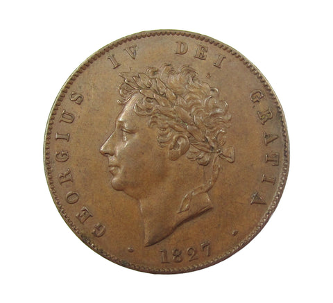 George IV 1827 Halfpenny - NEF