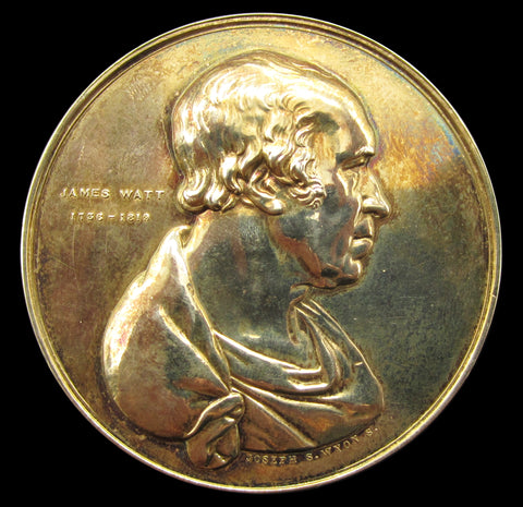 1828 Institution Of Civil Engineers Silver Gilt Watt Medal - By Wyon