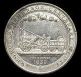 1881 George Stephenson Centenary 45mm White Metal Medal