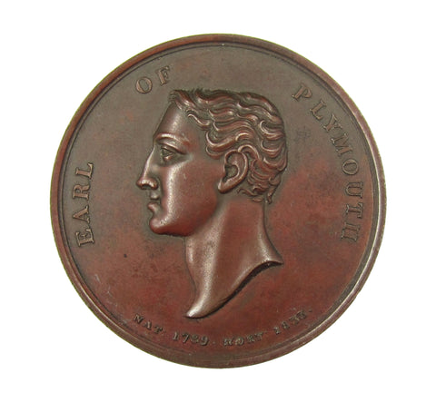 1833 Death Of The Earl Of Plymouth 50mm Medal - By Avern