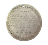 1833 Christ Church Sabbath School Bradford 38mm Silver Medal