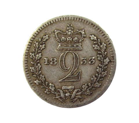 William IV 1833 Maundy Twopence - GVF