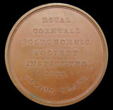 1833 Royal Cornwall Polytechnic Society Bronze Cased Medal - By Wyon