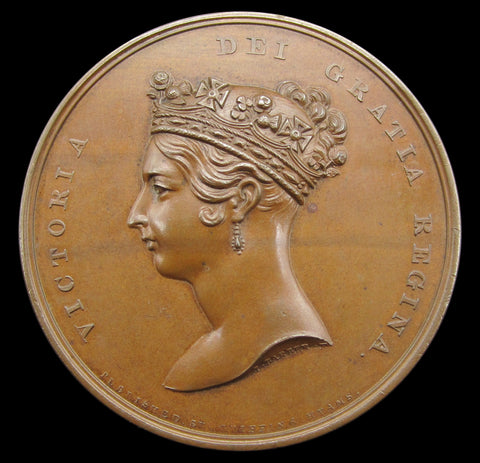1837 Victoria Visit To The City Of London 61mm Bronze Medal - By Barber