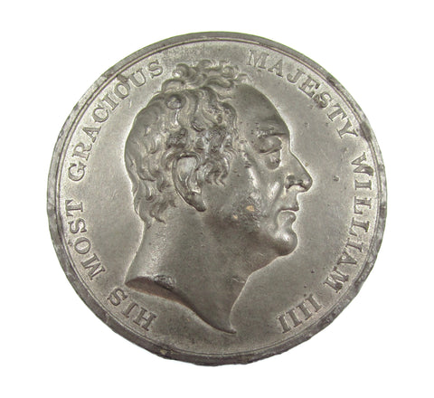 1837 Death Of William IV 54mm White Metal Medal