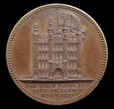 1837 Victoria Visit To The City Of London Guildhall 22mm Medal - By Wyon