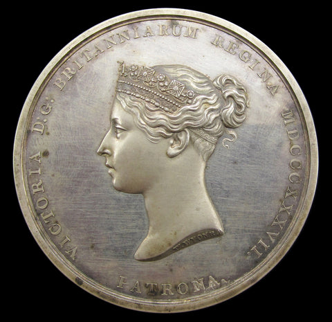 1837 Victoria Royal Academy Of Arts 55mm Cased Silver Medal - By Wyon