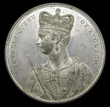 1838 Coronation Of Victoria White Metal Medal - By Barber
