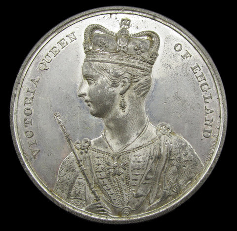1838 Coronation Of Victoria White Metal Medal - By Barber