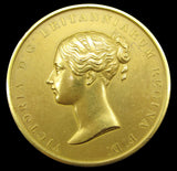 1838 Coronation Of Victoria 74mm Gilt Bronze Medal - By Collis