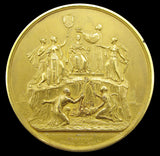 1838 Coronation Of Victoria 74mm Gilt Bronze Medal - By Collis