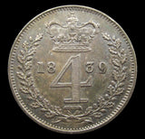 Victoria 1839 Maundy Fourpence - EF