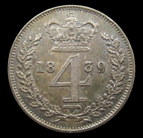Victoria 1839 Maundy Fourpence - EF