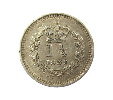 Victoria 1839 Threehalfpence - GVF
