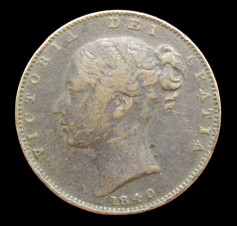 Victoria 1840 Farthing - Two Prong Trident
