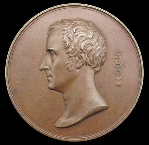 1841 Sir Benjamin Brodie 73mm Bronze Medal - By W.Wyon