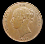 Victoria 1841 Penny - 4 over 8 - GEF