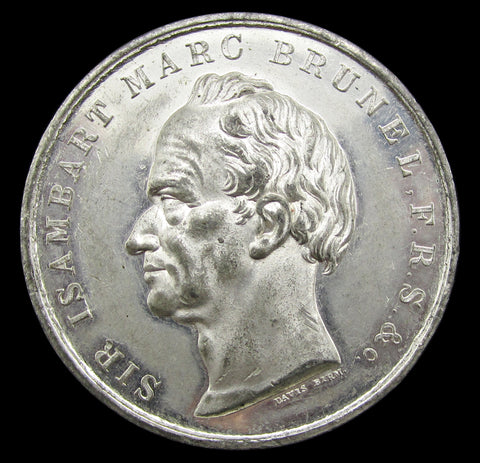 1843 Thames Tunnel Opened Brunel 44mm Medal - By Davis