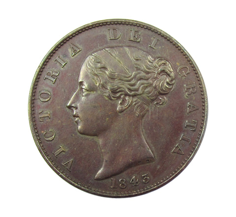 Victoria 1843 Halfpenny - GVF
