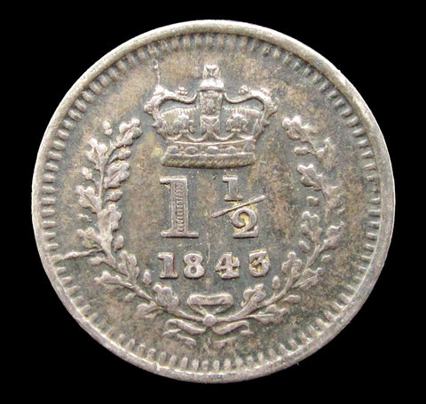 Victoria 1843 Threehalfpence - EF