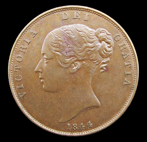 Victoria 1844 Penny - A/UNC