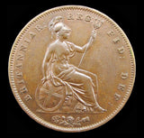 Victoria 1844 Penny - A/UNC