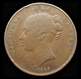 Victoria 1845 Penny - Fine